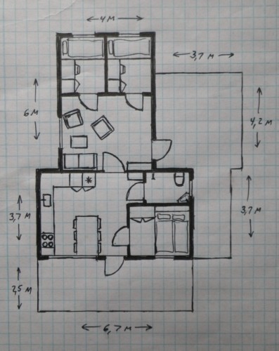 Lille hus på 50 m2