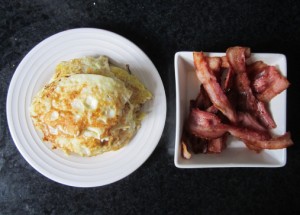 vægttab, æg og bacon